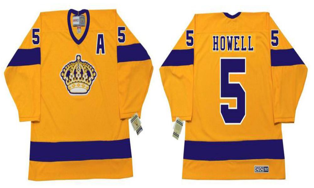 2019 Men Los Angeles Kings 5 Howell Yellow CCM NHL jerseys